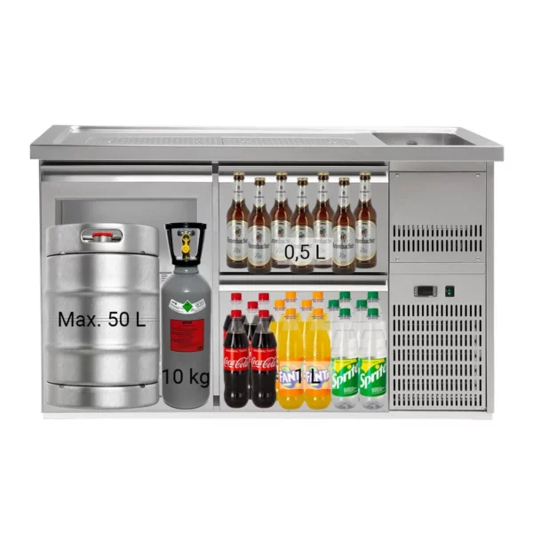 Pivní bar PREMIUM PLUS - 1550x700mm - 1 skleněná dvířka a 2 zásuvky - Image 2