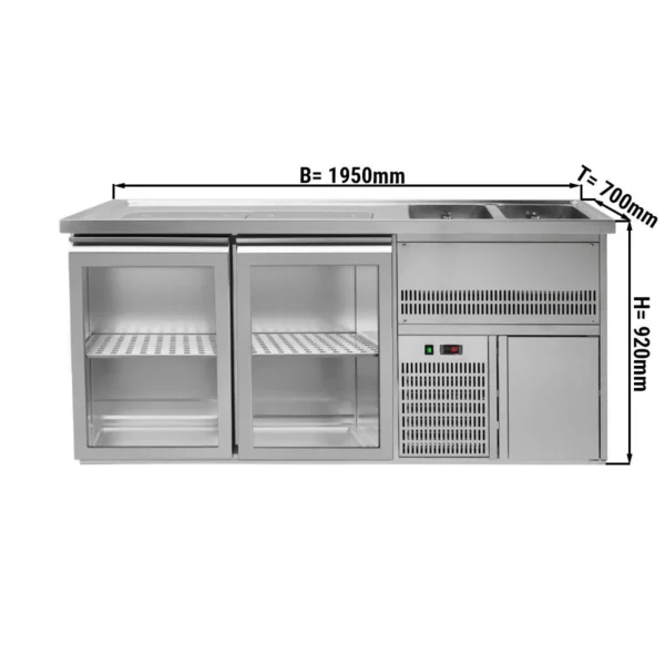 Pivní bar PREMIUM PLUS- 1950x700mm - se 2 zásuvkami