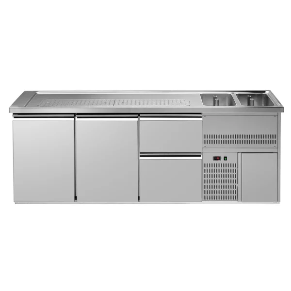 Pivní pult PREMIUM PLUS - 2500x700mm - 2 dvířka a 2 zásuvky - Image 7