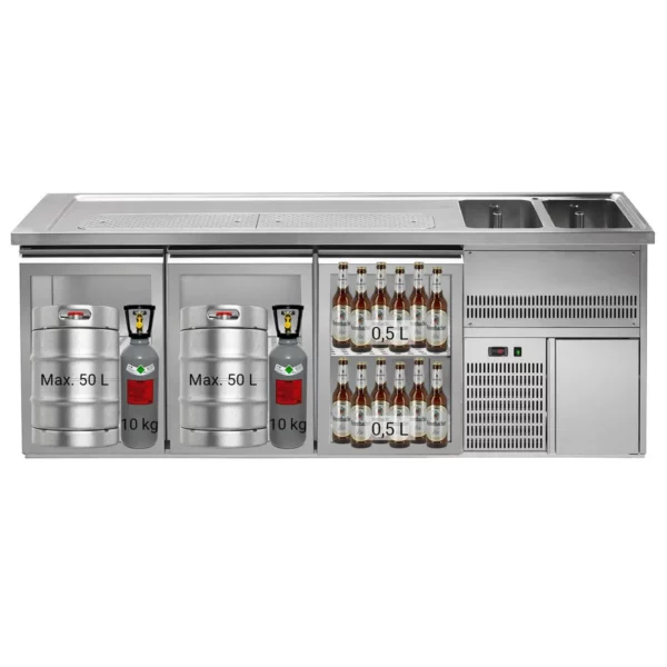 Pivní bar PREMIUM PLUS- 2500x700mm - 3 skleněná dvířka - Image 3