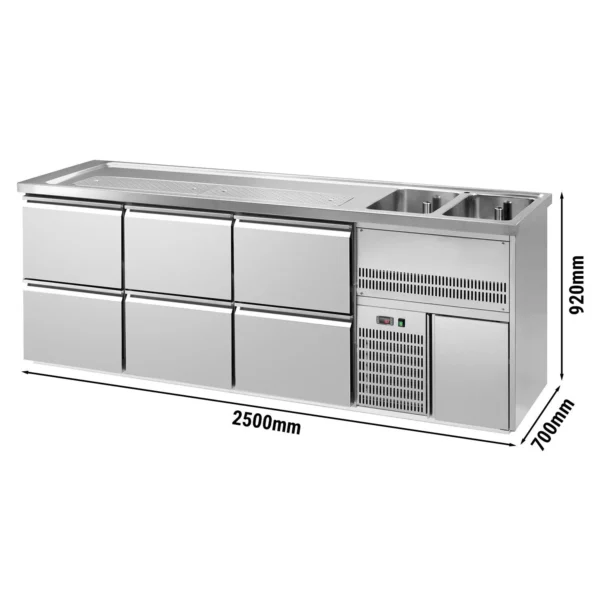 Pivní bar PREMIUM PLUS - 2500x700mm - 6 zásuvek