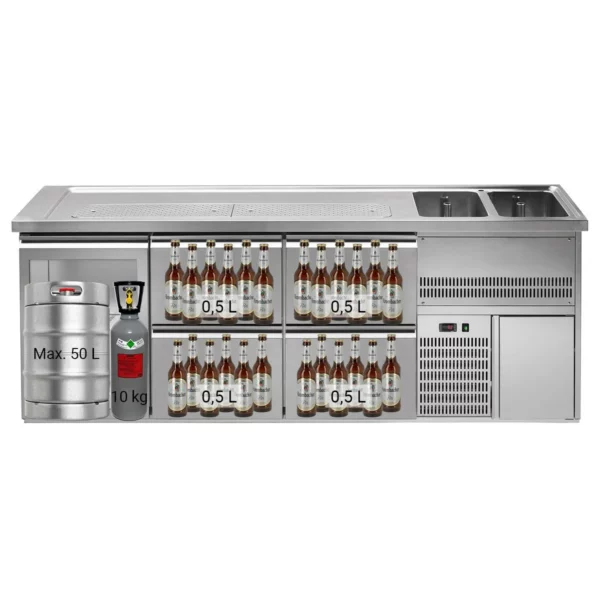 Pivní bar PREMIUM PLUS - 2500 x 700 mm - 1 dvířka a 4 zásuvky - Image 2