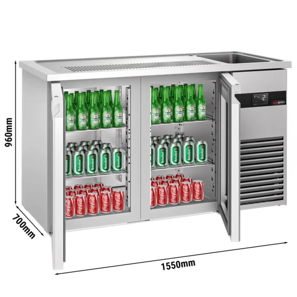 Pivní bar PREMIUM - 1550x700mm - 2 skleněná dvířka