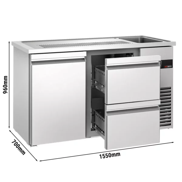 Pivní bar PREMIUM - 1550x700mm - 1 dvířka a 2 zásuvky