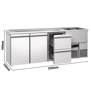Pivní bar PREMIUM - 2500x700mm - 2 dvířka a 2 zásuvky