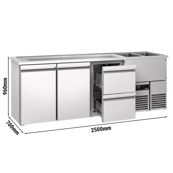 Pivní bar PREMIUM - 2500x700mm - 2 dvířka a 2 zásuvky