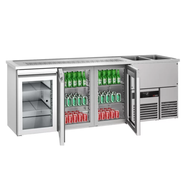 Pivní bar PREMIUM - 2500x700mm - 3 skleněná dvířka - Image 5