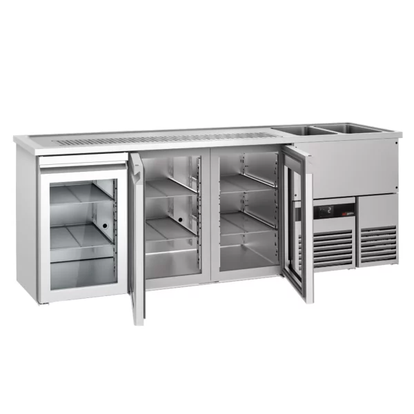 Pivní bar PREMIUM - 2500x700mm - 3 skleněná dvířka - Image 7