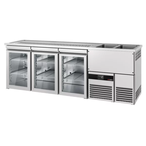 Pivní bar PREMIUM - 2500x700mm - 3 skleněná dvířka - Image 10