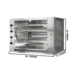 Plynový gril na kuřata Rotation PREMIUM s 8 rožněmi pro 48 kuřat - 1395 x 910 x 980 mm