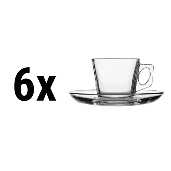 (6 kusů) šálek s podšálkem na espresso - AQUA - 80 ml - Image 2