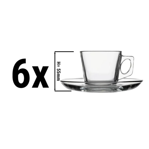 (6 kusů) šálek s podšálkem na espresso - AQUA - 80 ml