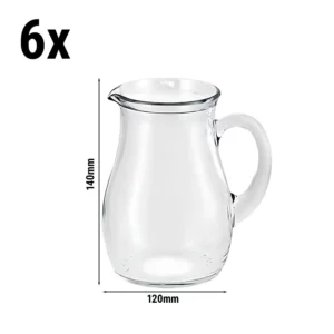 (6 kusů) skleněný džbán/karafa - VILLAGE - 500ml - s ouškem