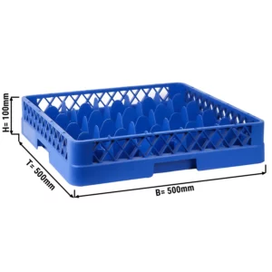 (6 kusů) skleněný košík - 500x500mm - 25 přihrádek - modrý