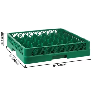 (6 kusů) skleněný košík - 500x500mm - 36 přihrádek - zelený