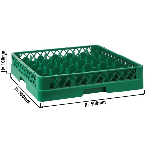 (6 kusů) skleněný košík - 500x500mm - 36 přihrádek - zelený