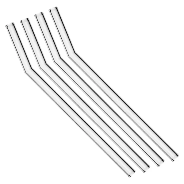 (4 kusy) skleněné brčka na pití - zalomené - 230 mm - včetně nylonového čistícího kartáčku - Image 2