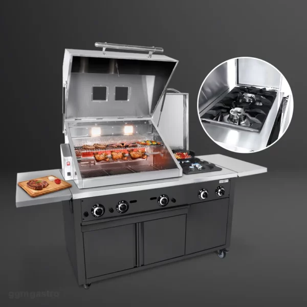 Grilovací stanice - profesionální BBQ kuchyně - černá - Image 7