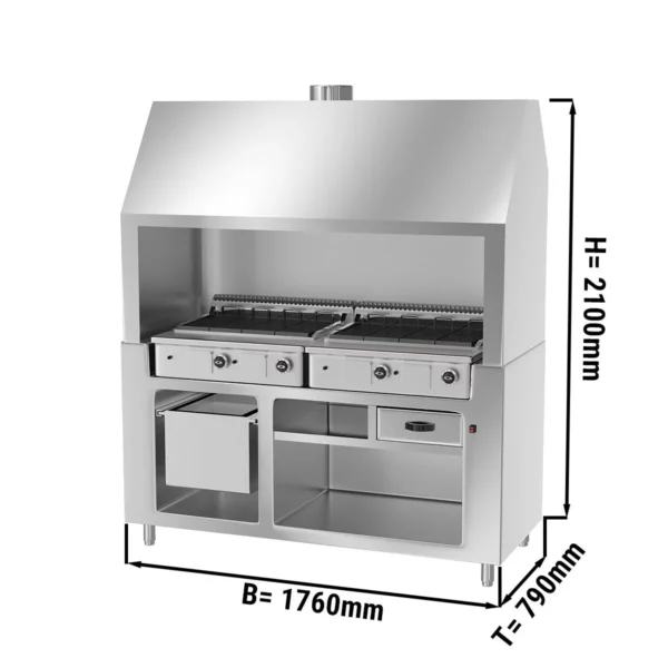 Plynový gril BERLÍN - 1,76m - nerezový vzhled