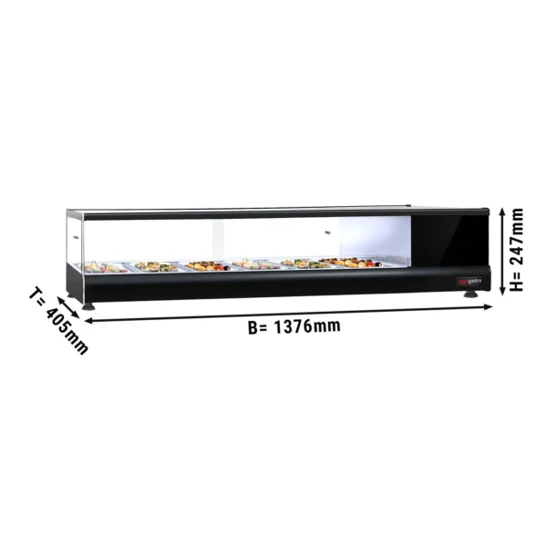 Chladící vitrína PREMIUM - pro 6x GN 1/3 nádoby - černá - Image 10