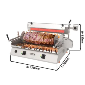 Cag kebab stroj - 9,8kW - horizontální - stolní zařízení