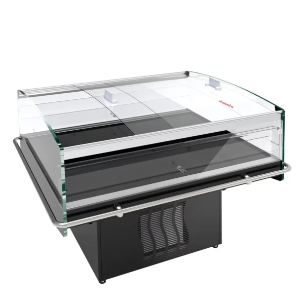 Chladící pult / chladící ostrov - 1170 mm - se 2 posuvnými skleněnými dveřmi - Image 2