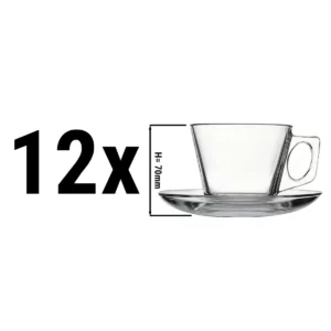 (24 kusů) šálek a podšálek na kávu/čaj - AQUA - 195 ml