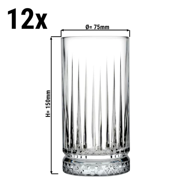 (12 kusů) sklenice na long drink - ELYSIA - 445 ml - průhledná