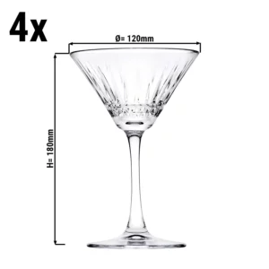 (4 kusy) Pohár na Martini - ELYSIA - 220 ml - průhledný