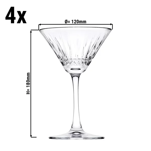 (4 kusy) Pohár na Martini - ELYSIA - 220 ml - průhledný