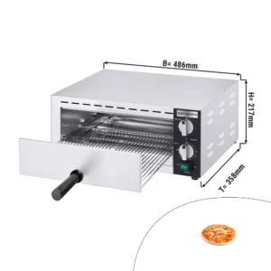 Elektrická mini trouba na pizzu/flambování - 1 x 33 cm - manuální