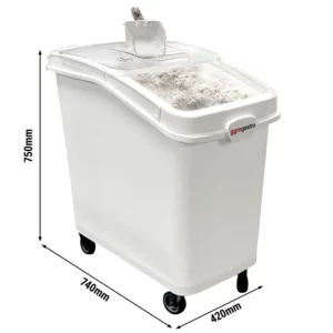 Vozík na mouku / vozík na přísady vyrobený z polypropylenu - 100 l