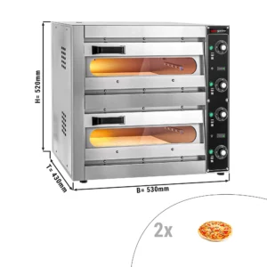 Elektrická trouba na pizzu mini - 1+1x 33,5cm - manuální