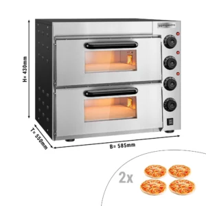 Elektrická mini kamna na pizzu - 4+4x 20cm - manuální