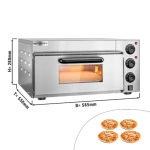Elektrická mini kamna na pizzu - 4x 20cm - manuální