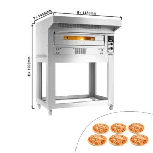Plynová kamna na pizzu - 6x 33cm - manuální - včetně digestoře a základního rámu