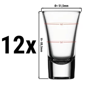 (12 kusů) sklenice na likér - SPECIALS - 60 ml - kalibrované na 20 ml a 40 ml