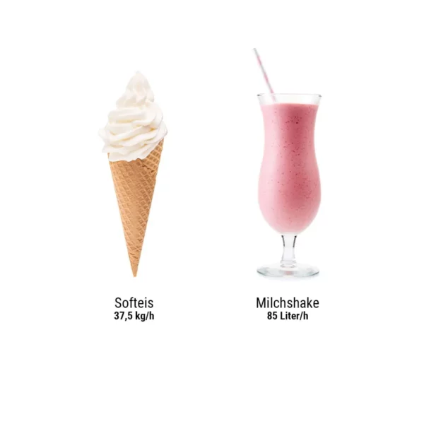 2 v 1 - Stroj na jemnou zmrzlinu a mléčné koktejly - Jemná zmrzlina 37,5 kg/h - Mléčný koktejl 85 litrů/h - Image 2