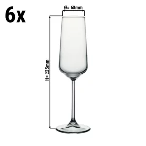 (6 kusů) sklenice na šampaňské - ALLEGRA - 195 ml - průhledná