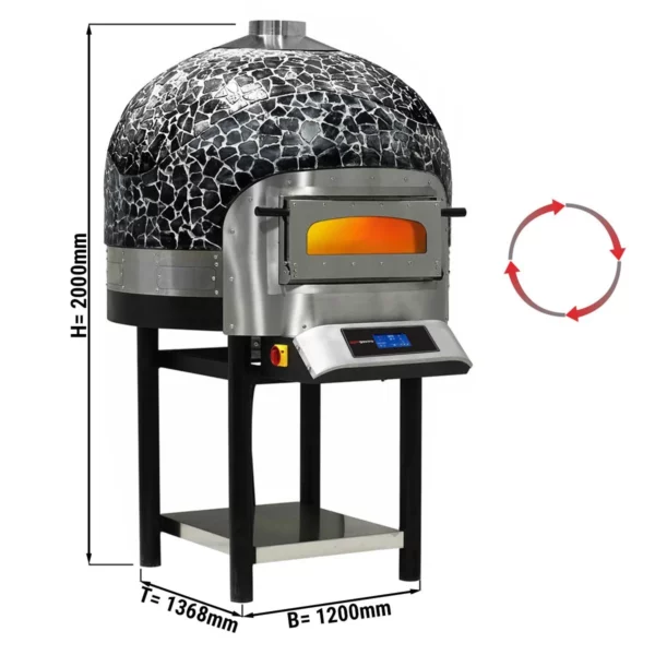Elektrická kamna na pizzu kamenná - 6x 300mm - Digitální - Otočná