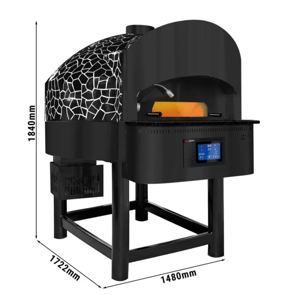 Plynová kamna na pizzu kamenná - 9x 30cm - Digitální - Otočná