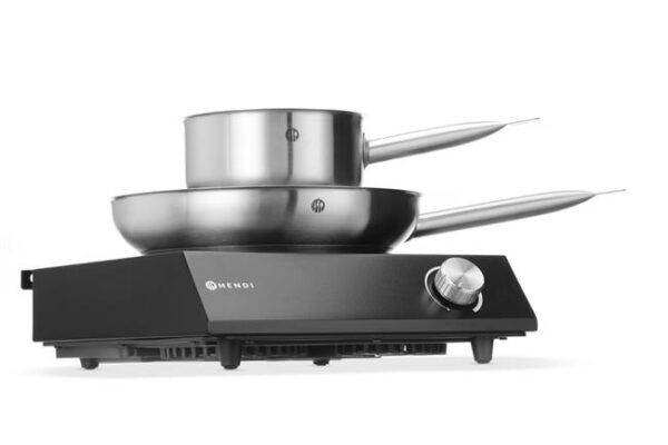 Sada: Indukční sporák 3500W + hrnec + pánev na smažení, HENDI, Černá, 220-240V/3500W, 320x395x(H)95mm - Image 2
