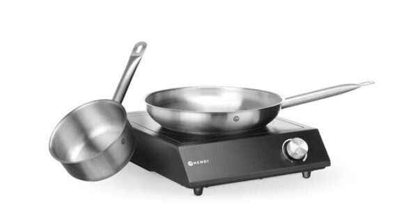 Sada: Indukční sporák 3500W + hrnec + pánev na smažení, HENDI, Černá, 220-240V/3500W, 320x395x(H)95mm - Image 4