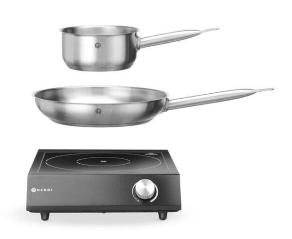 Sada: Indukční sporák 3500W + hrnec + pánev na smažení, HENDI, Černá, 220-240V/3500W, 320x395x(H)95mm - Image 7