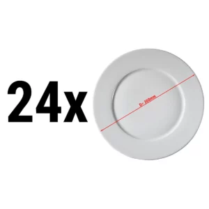 (24 kusů) PERA bílá - talíře ploché - talíře na pizzu - 30 cm