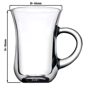 (48 kusů) sklenice na čaj s ouškem - AQUA - 140 ml - sada 6 ks