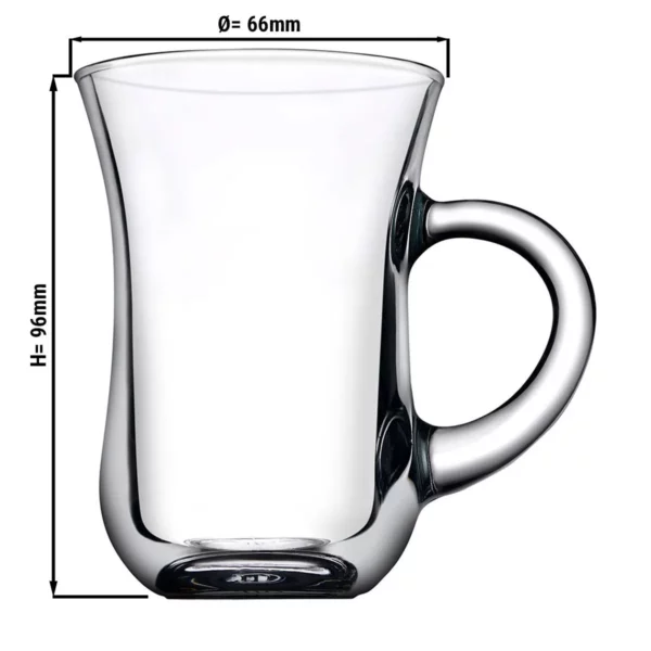 (48 kusů) sklenice na čaj s ouškem - AQUA - 140 ml - sada 6 ks