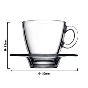 (24 kusů) čajová sklenička s podšálkem - AQUA - 210 ml