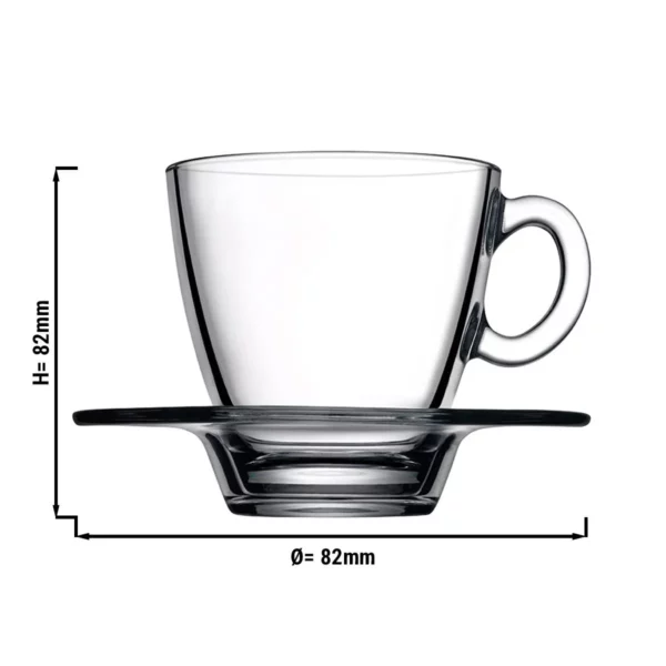 (24 kusů) čajová sklenička s podšálkem - AQUA - 210 ml