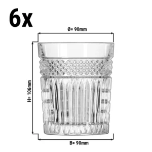 (6 kusů) Univerzální nápojové sklo - RADIANT - 350 ml - transparentní